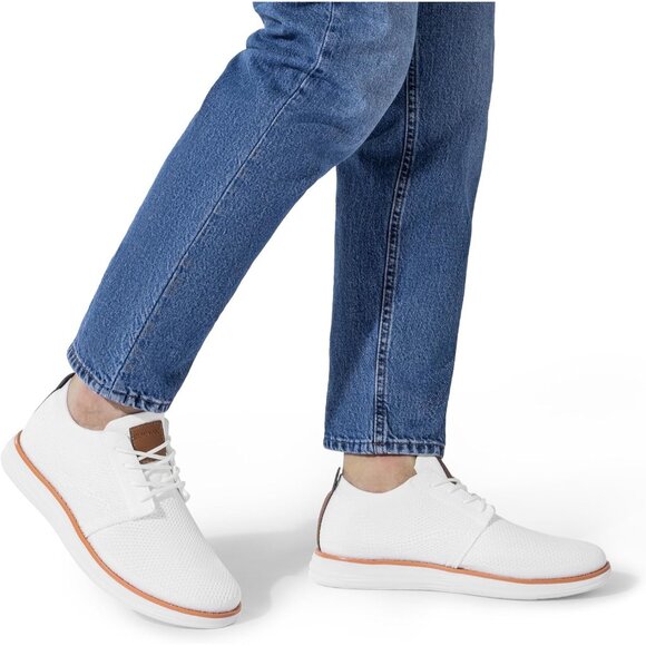 ⚡Bruno Marc Men White Knit Flex Mesh Oxfords Lace-Up Lightweight Casual Sneakers - Picture 8 of 9